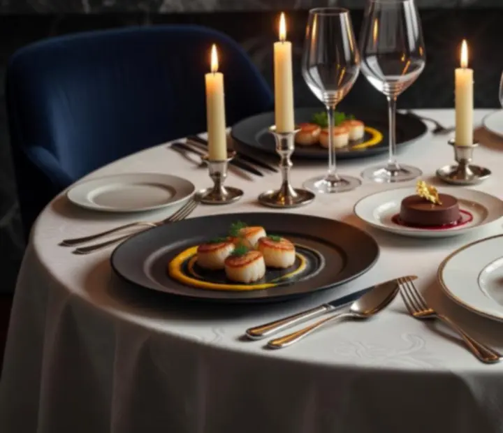 Detail slavnostního menu fine diningu připraveného na oslavu